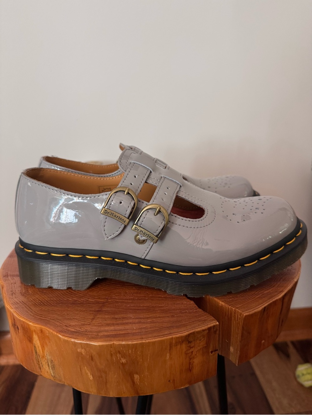 8065 PATENT LEATHER MARY JANE SHOES Grey Patent Lamper NEW Without Box Sz 8 - Picture 10 of 13
